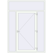 Вхідні двері 1800x2500 мм REHAU Brillant-Design Білий (RAL 9016) з двох сторін Вхідні двері 1800x2500 мм REHAU Brillant-Design Білий (RAL 9016) з двох сторін