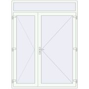 Вхідні двері 1800x2400 мм REHAU Brillant-Design Білий (RAL 9016) з двох сторін Вхідні двері 1800x2400 мм REHAU Brillant-Design Білий (RAL 9016) з двох сторін