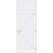 Вхідні двері 900x2400 мм REHAU Euro-Design 60 Білий (RAL 9016) з двох сторін