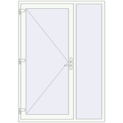 Вхідні двері 1500x2100 мм REHAU SYNEGO Білий (RAL 9016) з двох сторін