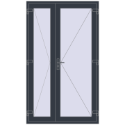 Вхідні двері 1300x2200 мм REHAU Euro-Design 60 ANTHRACITE_GREY_STRUKTURAL з двох сторін Вхідні двері 1300x2200 мм REHAU Euro-Design 60 ANTHRACITE_GREY_STRUKTURAL з двох сторін