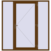 Вхідні двері 2000x2100 мм REHAU Euro-Design 60 WALNUT з двох сторін Вхідні двері 2000x2100 мм REHAU Euro-Design 60 WALNUT з двох сторін