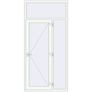 Вхідні двері 1200x2500 мм REHAU Brillant-Design Білий (RAL 9016) з двох сторін