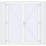 Вхідні двері 2400x2300 мм REHAU Euro-Design 60 Білий (RAL 9016) з двох сторін