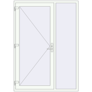 Вхідні двері 1500x2100 мм REHAU SYNEGO Білий (RAL 9016) з двох сторін