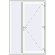 Вхідні двері 1400x2100 мм REHAU Brillant-Design Білий (RAL 9016) з двох сторін