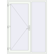 Вхідні двері 1560x2100 мм REHAU Brillant-Design Білий (RAL 9016) з двох сторін Вхідні двері 1560x2100 мм REHAU Brillant-Design Білий (RAL 9016) з двох сторін