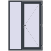 REHAU Euro-Design 60 1400x2050 мм ANTHRACITE_GREY_STRUKTURAL з двох сторін