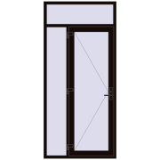 Вхідні двері 1200x2600 мм REHAU Euro-Design 60 BLACK_BROWN з двох сторін