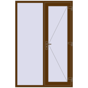 REHAU Euro-Design 60 1400x2100 мм WALNUT з двох сторін