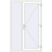 Вхідні двері 1280x2070 мм REHAU Euro-Design 60 Білий (RAL 9016) з двох сторін