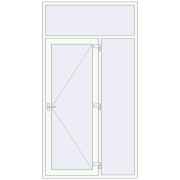 Вхідні двері 1400x2600 мм REHAU Euro-Design 60 Білий (RAL 9016) з двох сторін