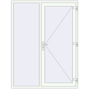 Вхідні двері 1600x2100 мм REHAU Euro-Design 60 Білий (RAL 9016) з двох сторін