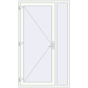 Вхідні двері 1300x2200 мм REHAU Euro-Design 60 Білий (RAL 9016) з двох сторін