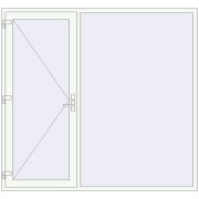 Вхідні двері 2300x2150 мм REHAU SYNEGO Білий (RAL 9016) з двох сторін Вхідні двері 2300x2150 мм REHAU SYNEGO Білий (RAL 9016) з двох сторін