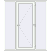 Вхідні двері 1800x2100 мм REHAU SYNEGO Білий (RAL 9016) з двох сторін Вхідні двері 1800x2100 мм REHAU SYNEGO Білий (RAL 9016) з двох сторін