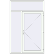 Вхідні двері 1500x2300 мм REHAU Euro-Design 60 Білий (RAL 9016) з двох сторін