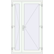 Вхідні двері 1200x2050 мм REHAU Euro-Design 60 Білий (RAL 9016) з двох сторін Вхідні двері 1200x2050 мм REHAU Euro-Design 60 Білий (RAL 9016) з двох сторін