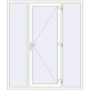 Вхідні двері 1800x2100 мм REHAU SYNEGO Білий (RAL 9016) з двох сторін Вхідні двері 1800x2100 мм REHAU SYNEGO Білий (RAL 9016) з двох сторін