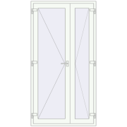 Вхідні двері 1200x2300 мм REHAU Euro-Design 60 Білий (RAL 9016) з двох сторін