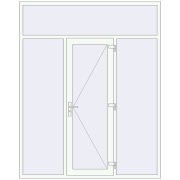 Вхідні двері 2000x2500 мм REHAU Brillant-Design Білий (RAL 9016) з двох сторін Вхідні двері 2000x2500 мм REHAU Brillant-Design Білий (RAL 9016) з двох сторін