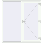 REHAU Brillant-Design 1800x1950 мм Білий (RAL 9016) з двох сторін