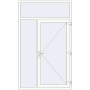 Вхідні двері 1500x2500 мм REHAU SYNEGO Білий (RAL 9016) з двох сторін