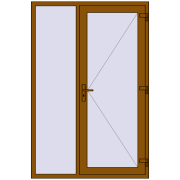 Вхідні двері 1400x2100 мм REHAU Euro-Design 60 GOLDEN OAK ззовні