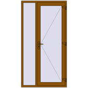 Вхідні двері 1200x2280 мм REHAU Euro-Design 60 GOLDEN OAK з двох сторін