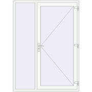 Вхідні двері 1600x2200 мм REHAU Euro-Design 60 Білий (RAL 9016) з двох сторін