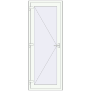 Вхідні двері 800x2100 мм REHAU Euro-Design 60 Білий (RAL 9016) з двох сторін