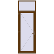 Вхідні двері 930x2750 мм REHAU Euro-Design 60 WALNUT з двох сторін