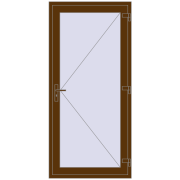 Вхідні двері 1000x2100 мм REHAU Euro-Design 60 WALNUT з двох сторін