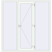 Вхідні двері 2000x2100 мм REHAU Euro-Design 60 Білий (RAL 9016) з двох сторін Вхідні двері 2000x2100 мм REHAU Euro-Design 60 Білий (RAL 9016) з двох сторін