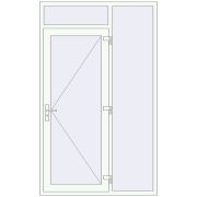 Вхідні двері 1400x2300 мм REHAU Euro-Design 60 Білий (RAL 9016) з двох сторін