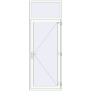 Вхідні двері 1008x2800 мм REHAU Brillant-Design Білий (RAL 9016) з двох сторін