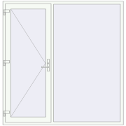 Вхідні двері 2000x2050 мм REHAU Euro-Design 60 Білий (RAL 9016) з двох сторін