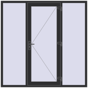 REHAU Euro-Design 60 2000x2000 мм ANTHRACITE_GREY_GLATT з двох сторін