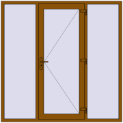 Вхідні двері 2000x2000 мм REHAU Euro-Design 60 GOLDEN OAK з двох сторін Вхідні двері 2000x2000 мм REHAU Euro-Design 60 GOLDEN OAK з двох сторін