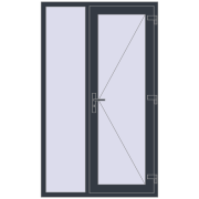 REHAU Euro-Design 60 1200x2005 мм ANTHRACITE_GREY_STRUKTURAL з двох сторін