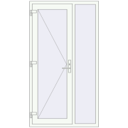 Вхідні двері 1100x2000 мм REHAU Euro-Design 60 Білий (RAL 9016) з двох сторін Вхідні двері 1100x2000 мм REHAU Euro-Design 60 Білий (RAL 9016) з двох сторін