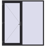 REHAU SYNEGO 2110x2270 мм BLACK_ULTI-MATT з двох сторін
