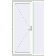 Вхідні двері 1400x2350 мм REHAU SYNEGO Білий (RAL 9016) з двох сторін Вхідні двері 1400x2350 мм REHAU SYNEGO Білий (RAL 9016) з двох сторін