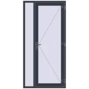 REHAU Euro-Design 60 1145x2340 мм ANTHRACITE_GREY_STRUKTURAL з двох сторін