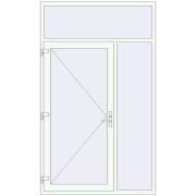 Вхідні двері 1500x2500 мм REHAU Euro-Design 60 Білий (RAL 9016) з двох сторін