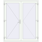 Вхідні двері 1720x2050 мм REHAU Brillant-Design Білий (RAL 9016) з двох сторін
