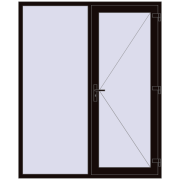 Вхідні двері 1700x2100 мм REHAU SYNEGO BLACK_BROWN з двох сторін