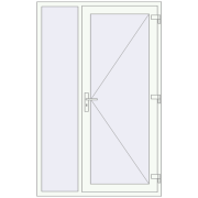 Вхідні двері 1320x2060 мм REHAU Brillant-Design Білий (RAL 9016) з двох сторін Вхідні двері 1320x2060 мм REHAU Brillant-Design Білий (RAL 9016) з двох сторін