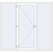 Вхідні двері 2300x2150 мм REHAU Brillant-Design Білий (RAL 9016) з двох сторін Вхідні двері 2300x2150 мм REHAU Brillant-Design Білий (RAL 9016) з двох сторін