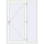 Вхідні двері 1500x2100 мм REHAU Brillant-Design Білий (RAL 9016) з двох сторін